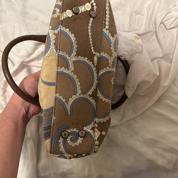 Vintage Pucci mini bag. Blue and brown print - Picture 4 of 11